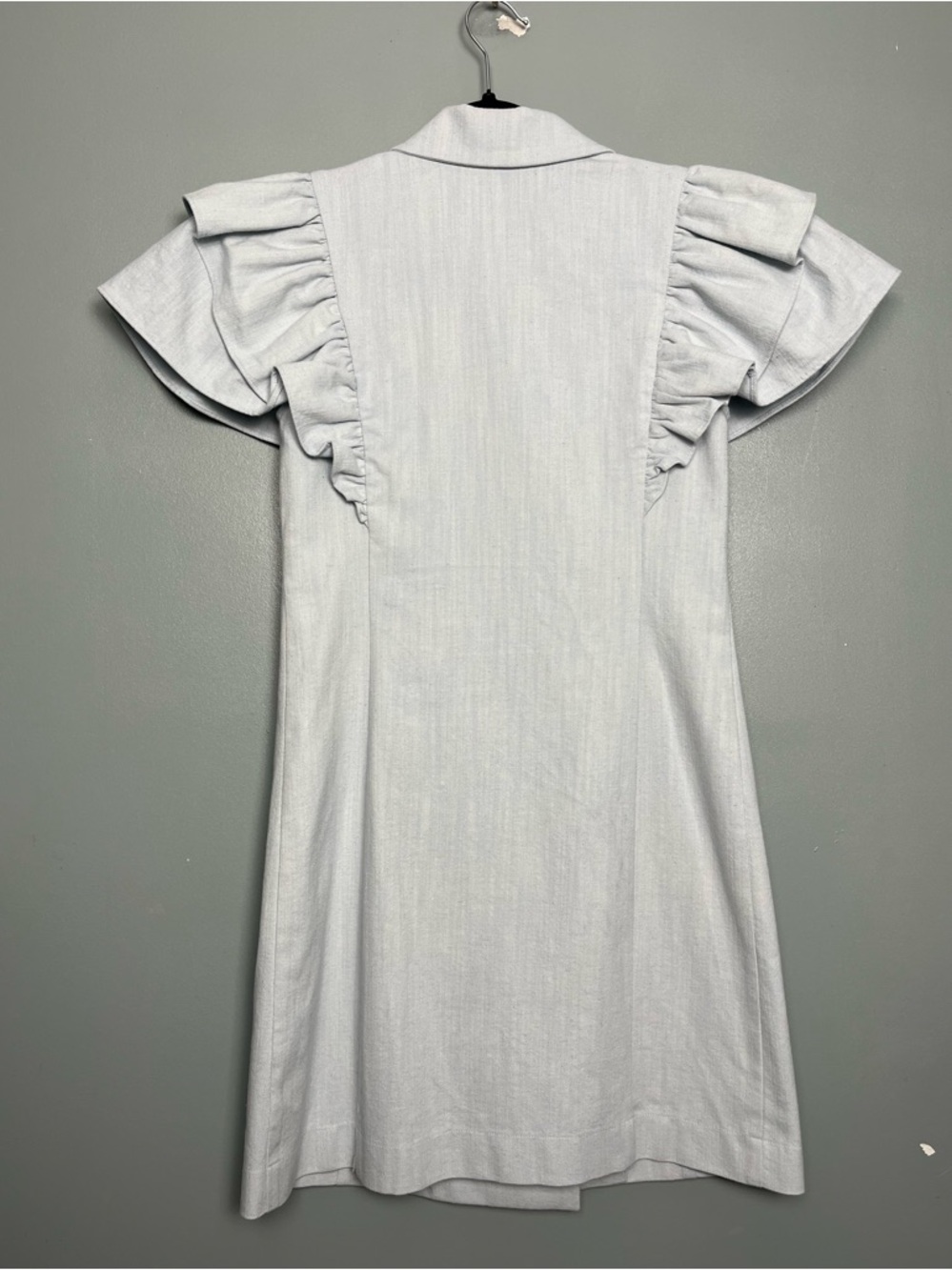 Sandro Angelina Ruffle Denim Blazer Dress FR 38 Women’s Size 4 - Picture 2 of 9